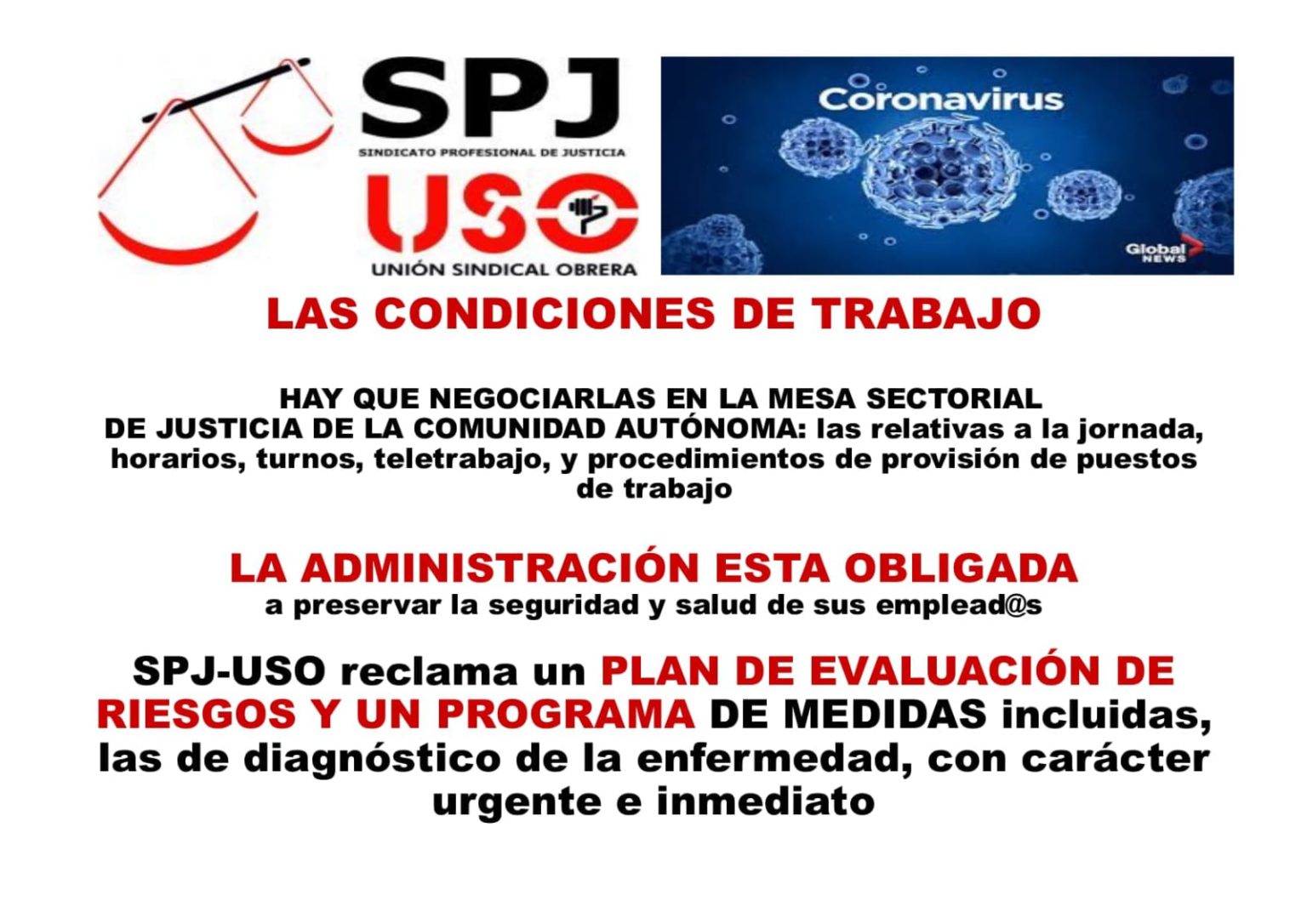 SPJ-USO ANDALUCÍA. SPJ-USO PRESENTA ESCRITO SOLICITANDO CUMPLIMIENTO DE ...