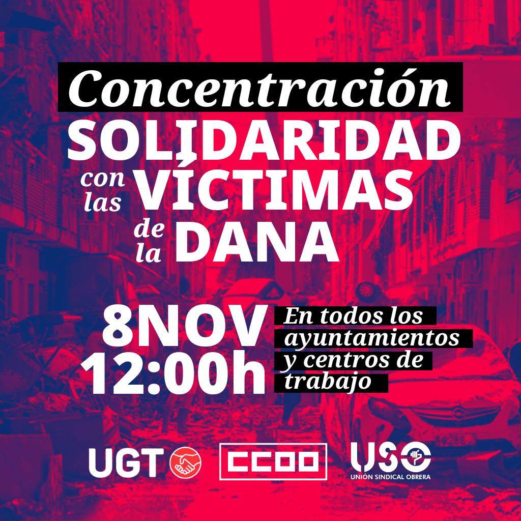 SPJ-USO NACIONAL. CONCENTRACIÓN SOLIDARIDAD CON LAS VICTIMAS DE LA DANA.