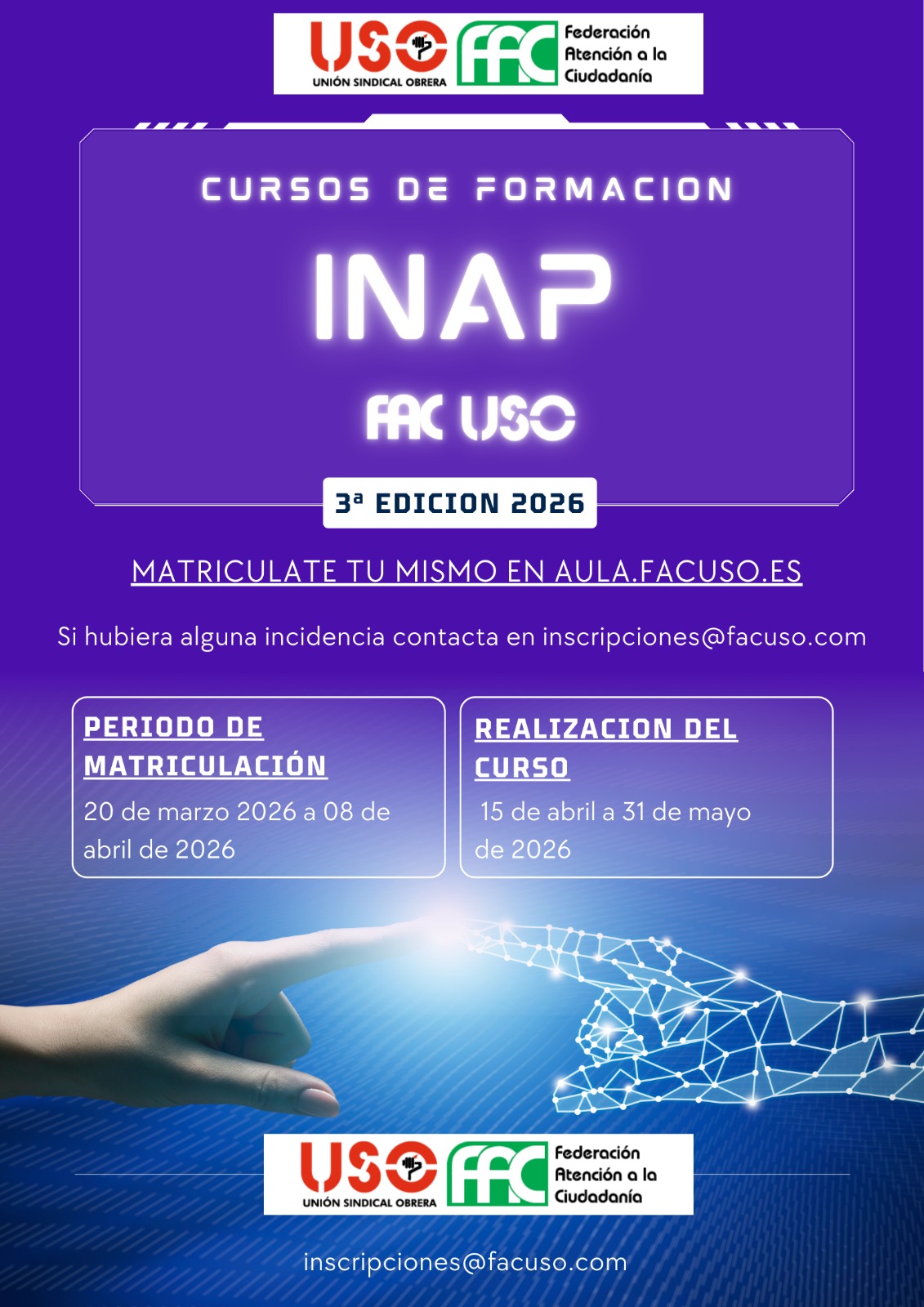 SPJ-USO NACIONAL. ¡TERCERA EDICIÓN! NUEVO CURSOS DEL INAP GRATUITOS