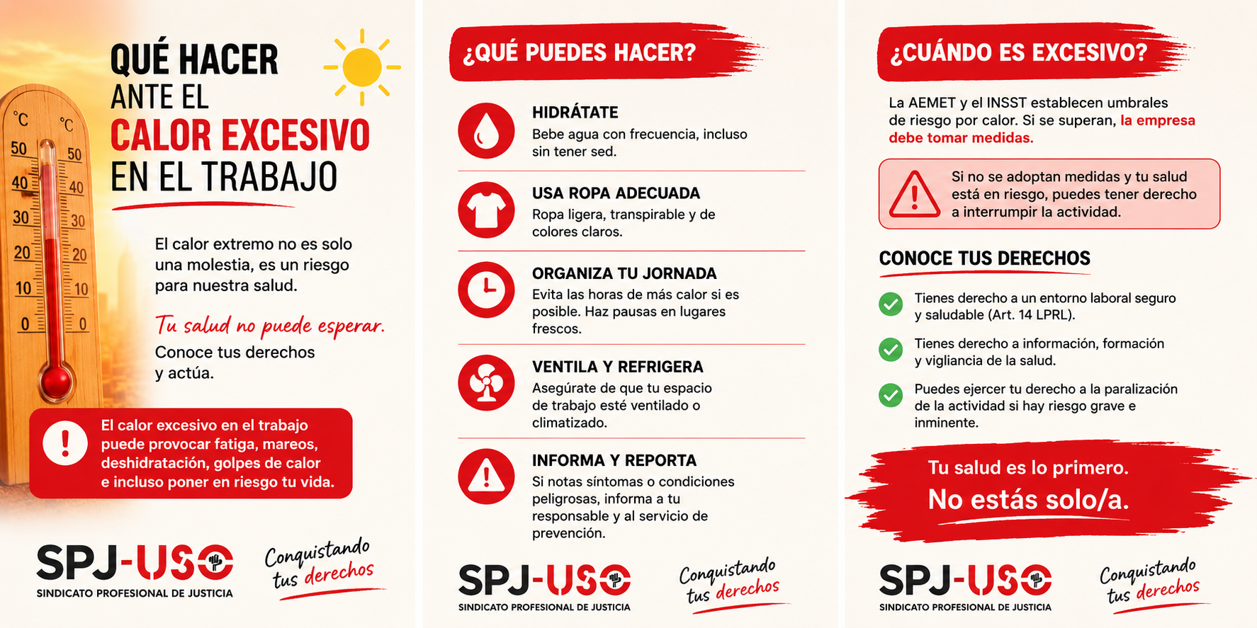 SPJ-USO ASTURIAS. QUÉ HACER ANTE EL CALOR EXCESIVO EN EL TRABAJO